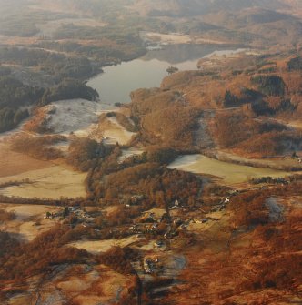 General oblique aerial view of Brig O'Turk, taken from the E.