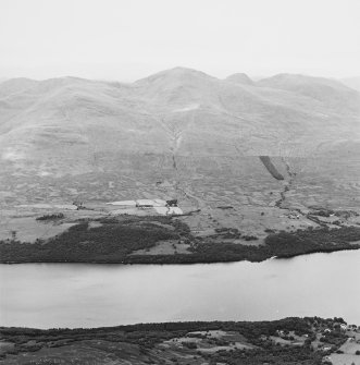 General oblique aerial view looking across Loch Tay and the farmsteads of Carie, Tombreck and Craggantoul towards Ben Lawers, taken from the SSE.