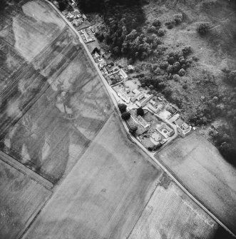 Oblique aerial view centred on the cropmarks at Fortingall.