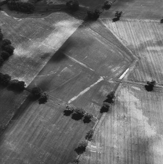 Strageath Roman fort, oblique aerial view, taken from the NNW.