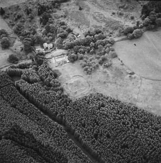 Oblique aerial view centred on the remains of the fortlet, taken from the N.