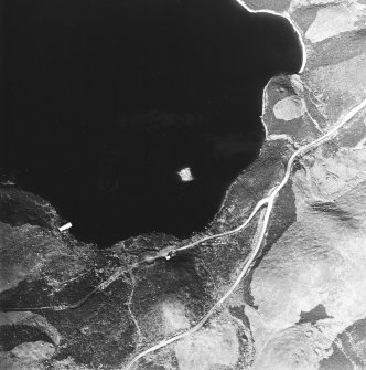 Oblique aerial view centred on the remains of the possible artificial island, taken from the WSW.