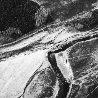 Stronetoper, oblique aerial view, taken from the SE, centred on the remains of a township.