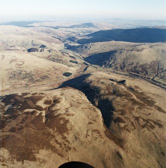 General oblique aerial view looking down Glendevon, taken from the W.