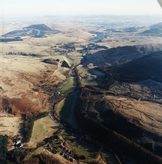 General oblique aerial view looking across Glendevon, taken from the WNW.