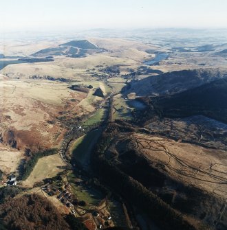 General oblique aerial view looking across Glendevon, taken from the W.