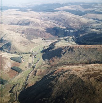 General oblique aerial view of Glendevon, taken from the WSW.