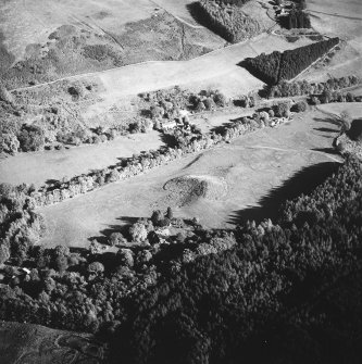 Oblique aerial view centred on the country house and the remains of the plantation bank, taken from the SW.