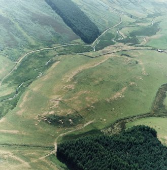 Oblique aerial view of Fendoch Roman Fort, oblique aerial view, taken from the NNE.