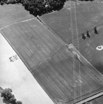 Oblique aerial view centred on the excavation of the Roman watch tower, taken from the N.