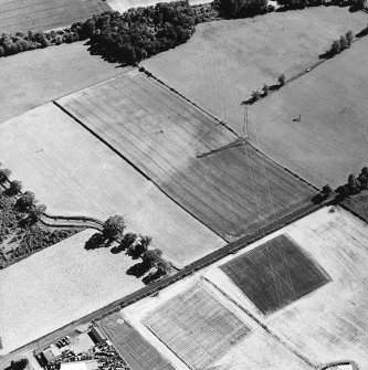 Oblique aerial view centred on the cropmarks of the possible Roman watch tower, taken from the N.