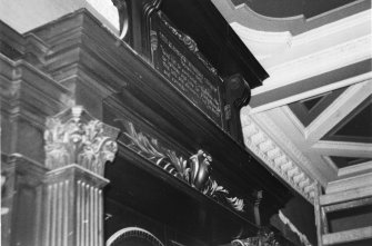 Interior.
Detail of doorway pediment.