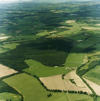 Oblique aerial view centred on the remains of the Cleaven Dyke cursus, taken from the ESE.