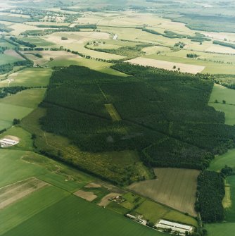 Oblique aerial view centred on the remains of the Cleaven Dyke cursus, taken from the NW.