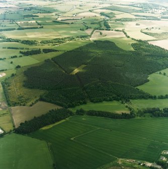 Oblique aerial view centred on the remains of the Cleaven Dyke cursus, taken from the W.