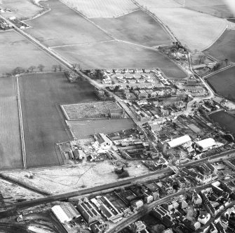 Coupar Angus Abbey.
General oblique aerial view.