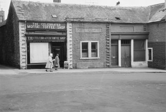 View of the Moffat Toffee Shop, High Street, Moffat, from west.