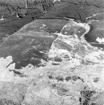 Oblique aerial view centred on the remains of the fort, taken from the WSW.