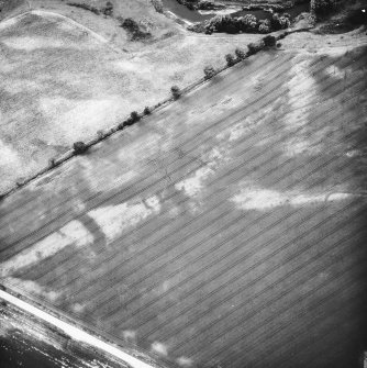 Lochlands and Bogton: Roman temporary camps, pits and cropmarks. Air photograph