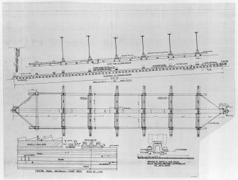 Aberdeen, Hall Russell Shipyard
Copy of Elevation, details (1.5in=1ft), sections (0.5in=1ft)
Insc:'600 Ton Slipway Carriage'

annotated 'sheet 6 of 8'
See MS/744/11, DC 27279, DC27279-80, DC27282