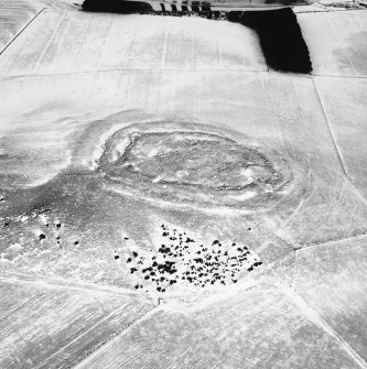 Oblique aerial view of Castlehill, Candybank fort.