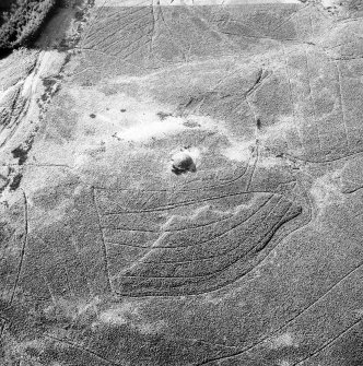 Oblique aerial view, centred on 'Nether Cairn'.