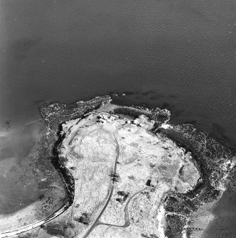 Oblique aerial view of Charles Hill centred on a coast battery, taken from the W.