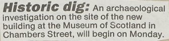 Newscutting from 'Edinburgh Evening News' 4 April 1991.
