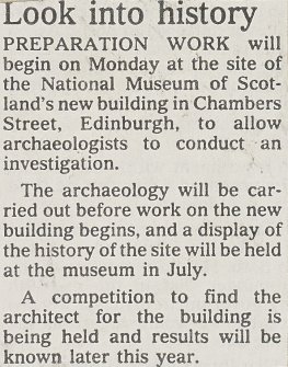 Newscutting from 'Dundee Courier' 5 April 1991.