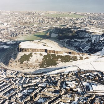 Oblique aerial photograph of Holyrood Park, Edinburgh, taken from the SW.