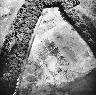 Elginhaugh, Roman fort and road: air photograph of excavations.
