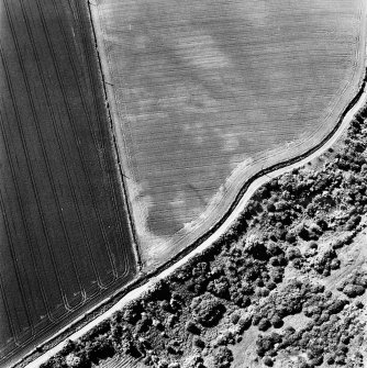 Pardivan, oblique aerial view, taken from the E, centred on the cropmark of an enclosure.