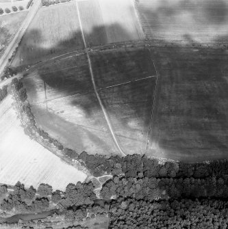 Inveresk: oblique air photograph of Roman temporary camps, enclosure, ring-ditches and long cist burials