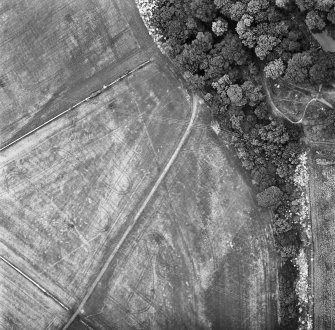 Inveresk: oblique air photograph of Roman temporary camps, enclosure, ring-ditches and long cist burials