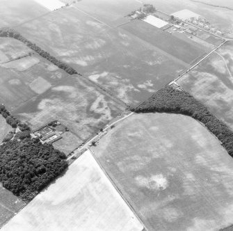 East Field, Inveresk and Castlesteads: oblique air photograph of pit-alignments, enclosure, cultivation remains and cropmarks