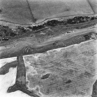Aerial view of Caddonlee fort, and where the finds of a glass armlet, quern stone and spindle whorl were found.