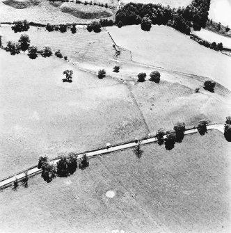 North Synton, oblique aerial view taken from the NNW, centred on the cropmarks of a possible settlement.