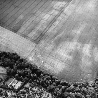 Longniddry Dean and Seton Mains, oblique aerial view, taken from the NE, centred on the cropmarks of a settlement.