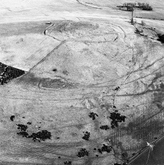 Aerial view of Bonchester Hill fort, settlement and cultivation remains and Bonchester Hill enclosure, taken from the WNW.