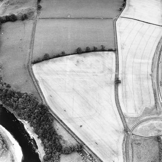 Newstead, oblique aerial view, taken from the WSW, centred on the cropmarks of the Roman Fort and Western Annexe.