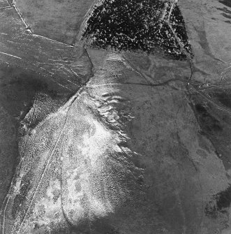 Oblique aerial view of Kelphope Burn centred on the fort and settlement, taken from the WSW.