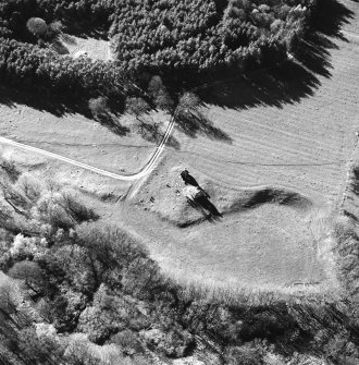 Aerial view of Abbotrule church and building, taken from the ESE.