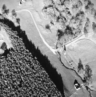 Aerial view of buildings and rig at Abbotrule, taken from the WSW.