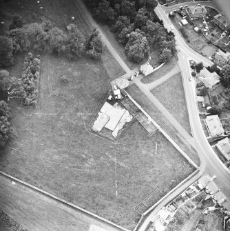 Oblique aerial view of excavations.