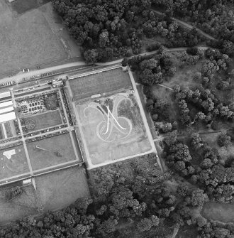 Oblique aerial view of Floors Castle, Formal Garden centred on the formal garden, taken from the SE.