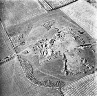 Oblique aerial view of excavations.