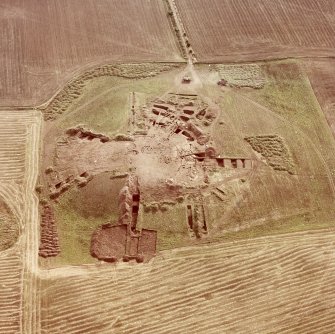 Broxmouth, oblique aerial view, showing the excavation.