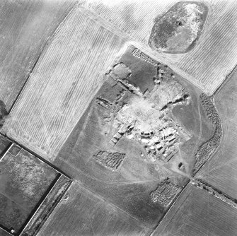 Oblique aerial view of excavations.