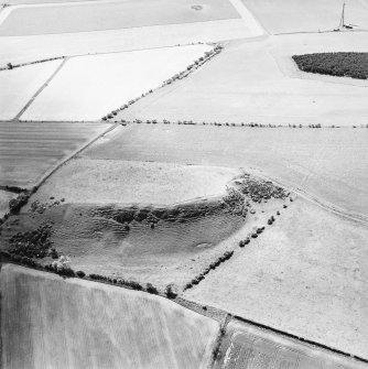 Oblique aerial view centred on the remains of the fort, taken from the NE.