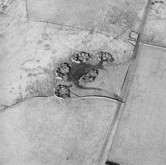 Aerial view of the anti-aircraft battery and the Taxing Stone, taken from the SSW.